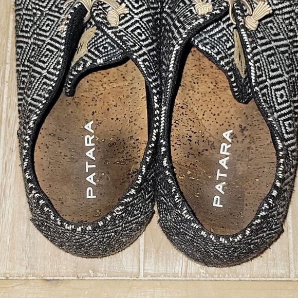 Patara Taj Black Nomad Geometric Lace Up Shoes Mens Size 8 - Picture 6 of 10